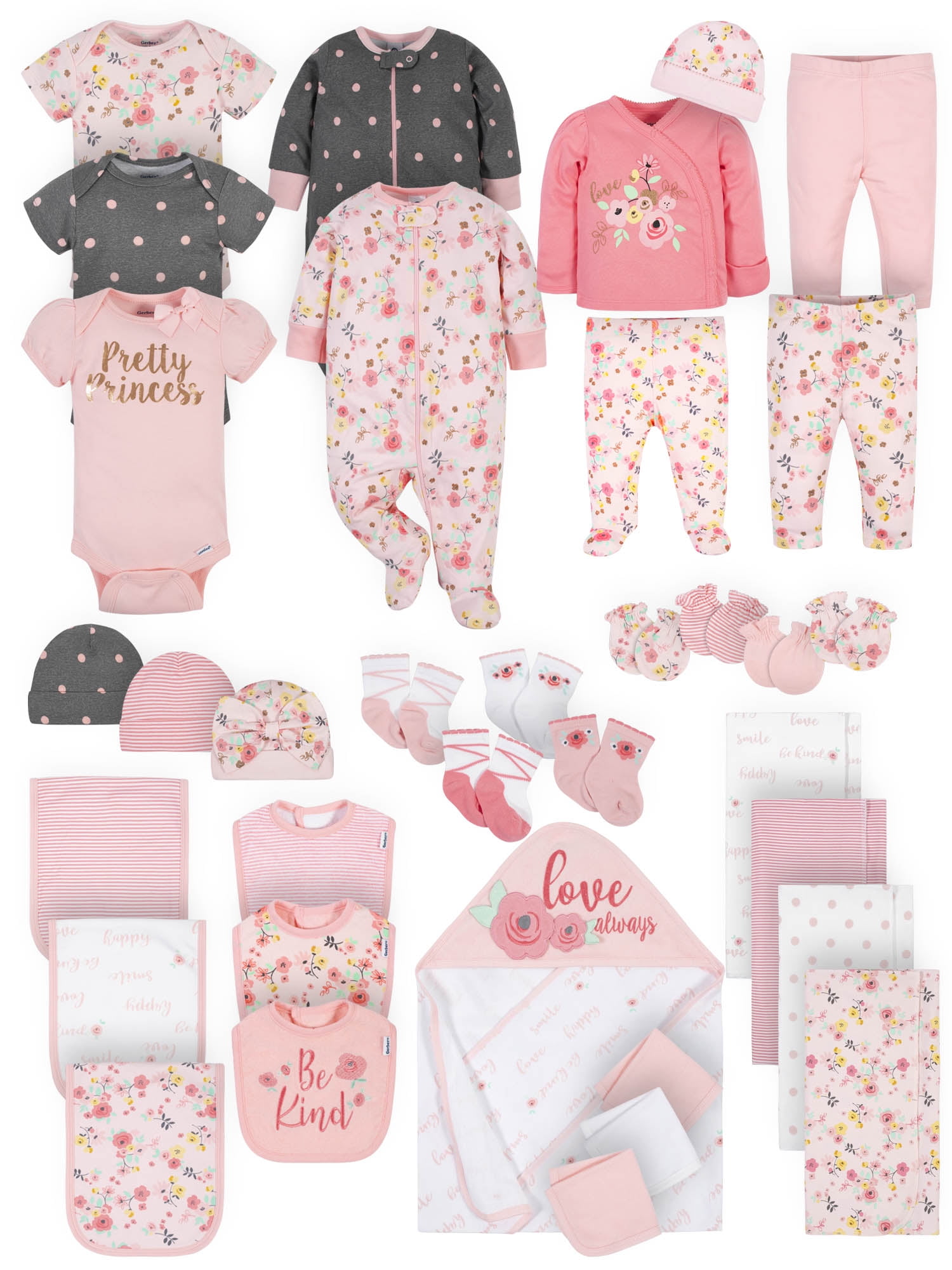 Gerber Gerber Organic Baby Girls Layette Set, 34Piece