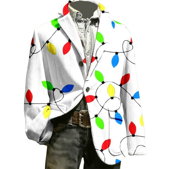 Christmas blazer for men Corduroy Jacket Casual Slim Fit For Holiday Party Wedding And Business Formal Evening Events