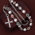 thumbnail image 3 of Wallet Pant Pearl Chains - Layered Jean Pocket Chain Keychain for Women Men - Cute Bag Purse Cross Charm, 3 of 6