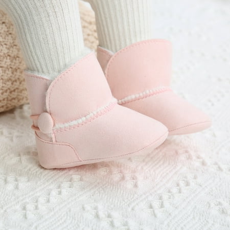 

Baby Girl Boots Newborn Boys Winter Warm Snow Booties Soft Sole Crib Shoes 0-18M