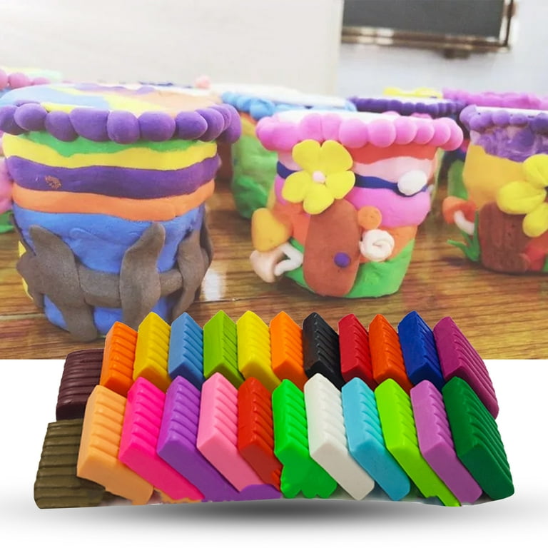 Hesroicy 1 Set Educational Easy to Shape Soft Clay Colored Mud Creative DIY  Polymer Clay for Kids