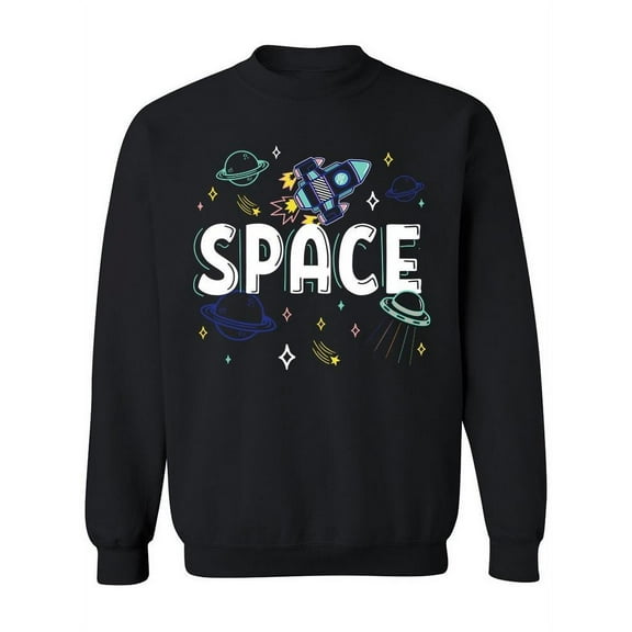 Space Colorful Graphic Sweatshirt Women -Image by Shutterstock, Female XX-Large