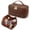 Brown, variant on KUEON Travel Makeup Bag, Large Capacity Flat Open Cosmetic Case, Waterproof PU Leather Toiletry Organizer for Skincare & Brushes, Black