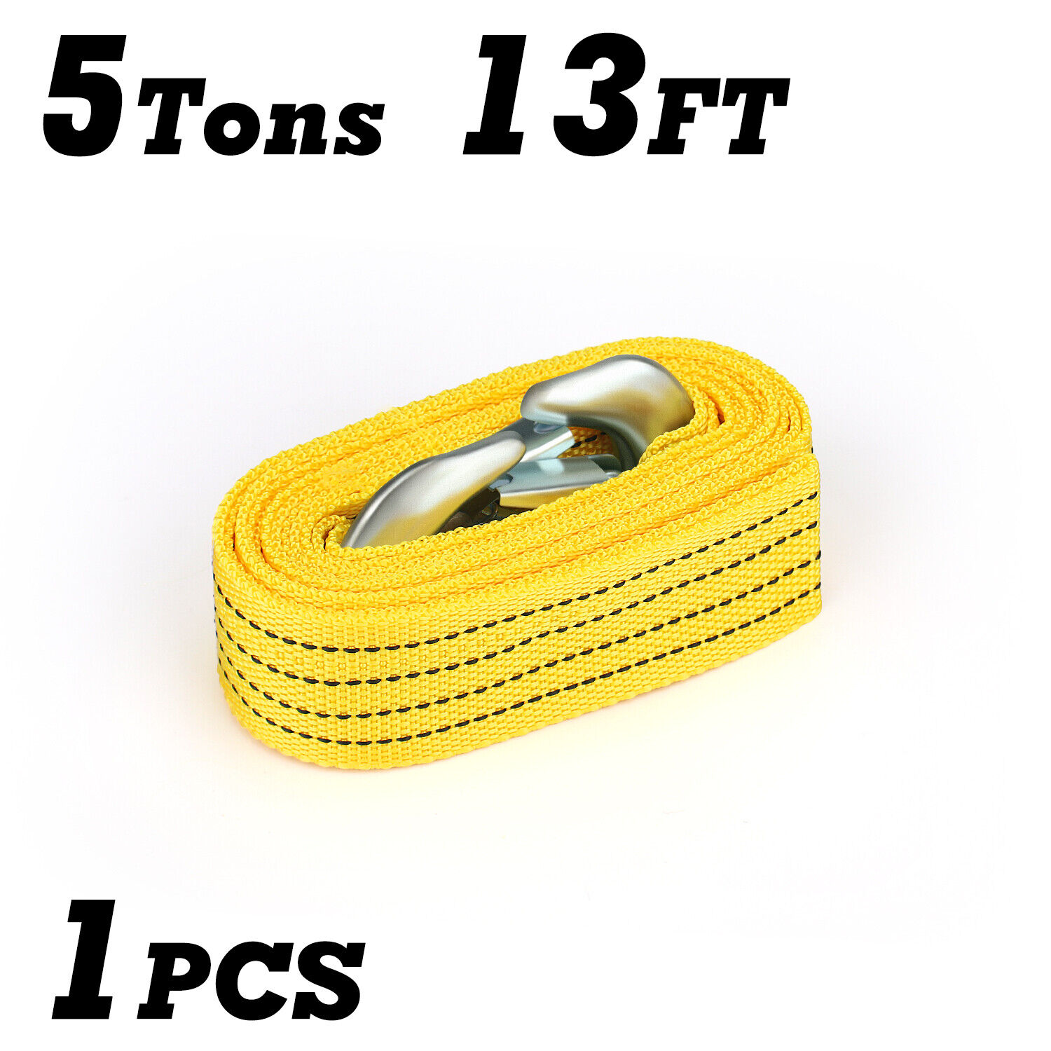 Htwon Multi Pack Tow Strap with Hooks Car Heavy Duty Recovery Rope Tow Rope 13FT 9.8FT