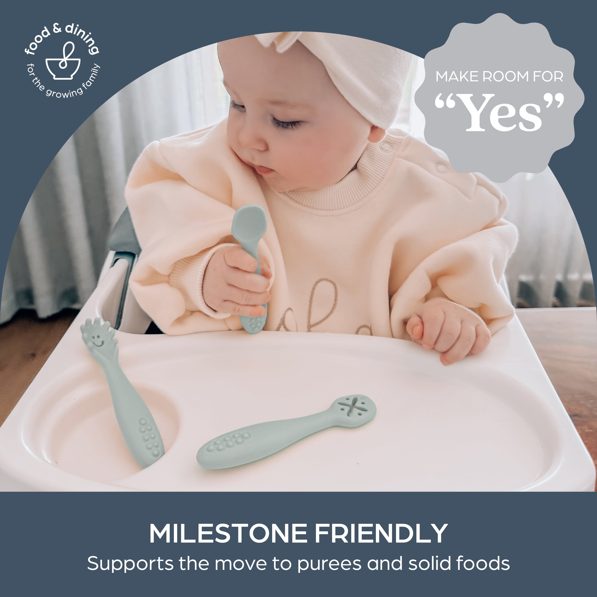 Dreambaby Scoop Mash and Twist Silicone Baby Spoon Set - 3 Stage Toddler Utensils for Baby Led Weaning - Soft Chew Training Spoons