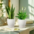 thumbnail image 7 of 6 Inch Ceramic Plant Pots, Indoor Plant Pots with Drainage Hole & Saucer, Flower Pots, Unique Crackle Glaze Design, White Glaze - Set of 2, 7 of 7