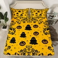 thumbnail image 2 of Manfei Spooky Ghost Bed Sheets Set Queen Size,Happy Halloween Bedding Sets Queen Size,Damask Pumpkin Bed Sheets Queen,Microfiber Festival Room Decorative,4 Pieces, 2 of 6
