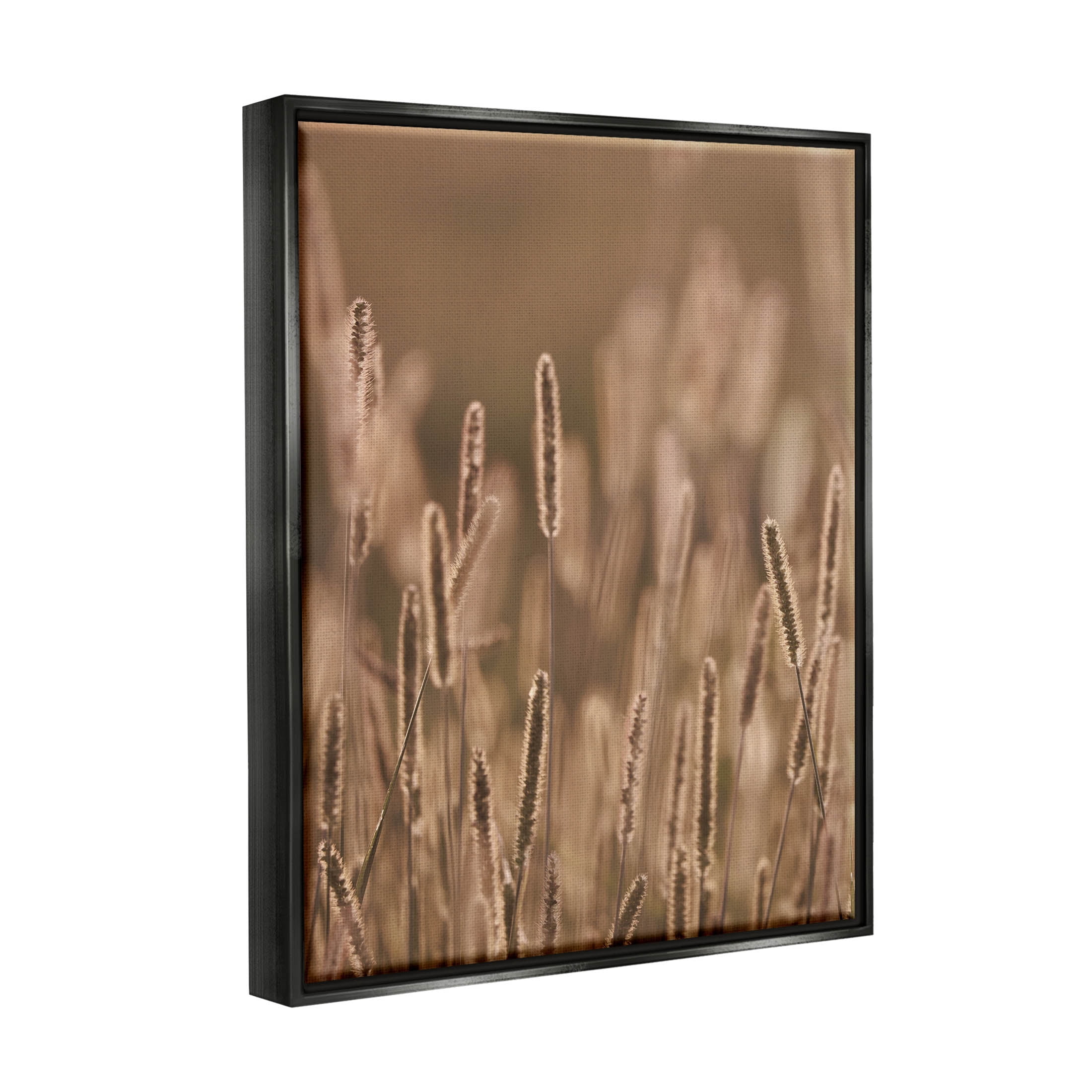 Rural Wheat Field Nature Botanical & Floral Photograph Jet Black Framed Art Print Wall Art