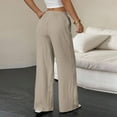 thumbnail image 6 of Juslio Womens Pants Comfortable Elastic Waist High Waist with Pockets Casual Straight Pants, 6 of 7