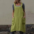 thumbnail image 3 of 2026 Cotton Linen Apron Cross Back Apron for Women with Big Pockets Square Pinafore Dress for Baking Cooking,Mint Green L, 3 of 7