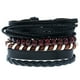 thumbnail image 1 of Pulsera trenzada de moda de 4 piezas, pulsera trenzada ajustable de cuero retro para hombres, 1 of 7