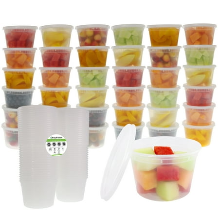 Freshware Plastic Containers with Lids, 16 Ounce, 36-Pack, YH-S16X36