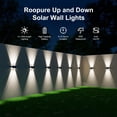 thumbnail image 2 of Lámparas solares de pared Roopure para exteriores, paquete de 12 unidades, IP65, color blanco frío, 2 of 8