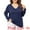 Navy Blue, variant on DARING DIVA Women's Plus V Neck Tulip Long Sleeve T-Shirt Casual Blouses 1X Purple Red
