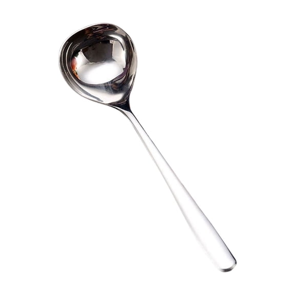 Stainless Steel Soup Ladle Kitchen Serving Spoon with Ergonomic Handle, Silver 19.5x6cm Metal, Dishwasher Safe for Cooking Stews Broths and Sauces