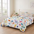 thumbnail image 2 of Twin Quilt Set 68''x86'', Colorful Leaves Lightweight Summer Bedspread Coverlet Set with 2 Pillow Shams, Modern Boho Painting Plant Branch Breathable All Season Quilt Bedding for Dorm/Bedroom, 2 of 9