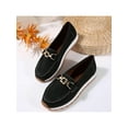 thumbnail image 2 of Women Wedge Slip-On Loafers, Round Toe, Low Heel Buckle, Flat Casual Shoes with Soft Sole for Comfort, 2 of 9