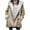 Khaki, variant on Patlollav Women's Winter Plus Velvet Coat Long Sleeve Horn Buckle Pocket Overcoat