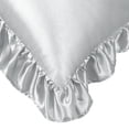 thumbnail image 5 of PiccoCasa 2Pcs Satin Ruffled Pillowcase Silver King, 5 of 7