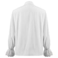 thumbnail image 3 of Poet Blouse Long, Sleeve Historical Top, Renaissance Shirt, Gothic Victorian Ruffle, Gothic Victorian Ruffle Shirt Medieval Pirate Poet Blouse Long Sleeve Historical Top for Costume Party, White M, 3 of 6