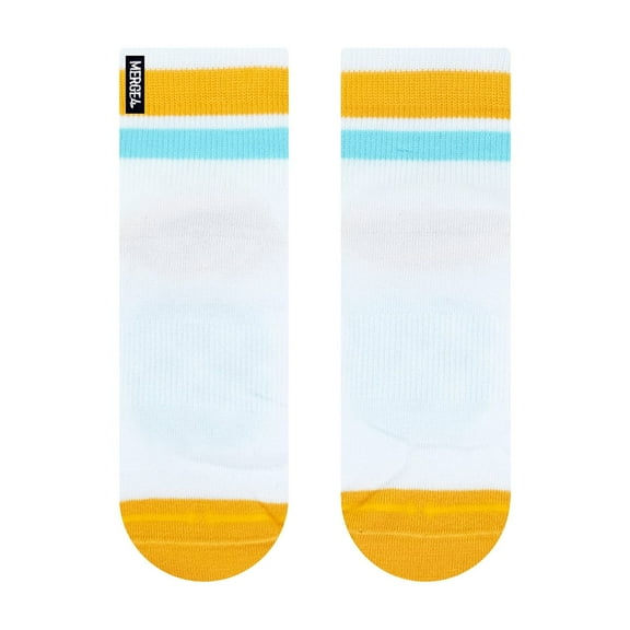 White/Orange Quarter Crew Socks