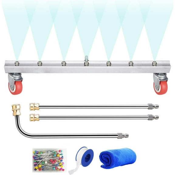 39-INCH Water Broom Undercarriage Pressure Washer Surface Cleaner,4000 PSI Power Washer Underbody Car Washer with 7 Nozzles and 3 Extension Wand
