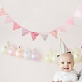 thumbnail image 6 of FESTFENDS 1Set Triangle Pennant Banner Pink Floral for Baby Shower and Indoor Decor Hanging Decorations, 6 of 8