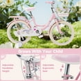 thumbnail image 4 of 16/18 Inch Bike Kids Bicycle with Basket, Girls Bikes Ages 5-10, Kids Bicycles with Front and Rear Brakes, Kid Bike with Training Wheels, Kickstand, Rear Seat, 4 of 15
