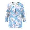 thumbnail image 4 of Fewfanhot Spring Tops for Women Casual Fashion Printed Casual Round Neck Summer Outfits Early Fall Fashion Spring Clothes, 4 of 6