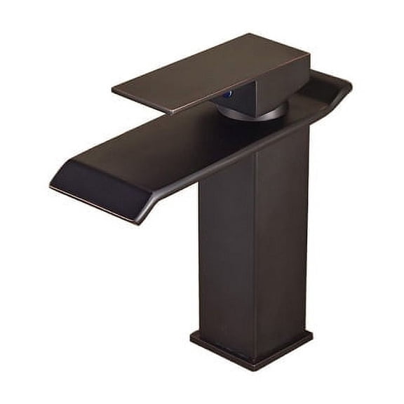 Juno Michigan Oil Rubbed Bronze Single Handle Bathroom faucet with LED Lights Waterfall Basin Sink Faucet