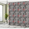 thumbnail image 5 of Ambesonne Ethnic Shower Curtain, Aztec Ornament Lace, 69"Wx84"L, Grey Vermilion Brown, 5 of 5