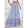 thumbnail image 3 of FreshPretty Women Wide Leg Pants Casual High Waist Floral Palazzo Pants for Women Flowy Trendy Lounge Boho Beach Trousers Pockets, 3 of 8