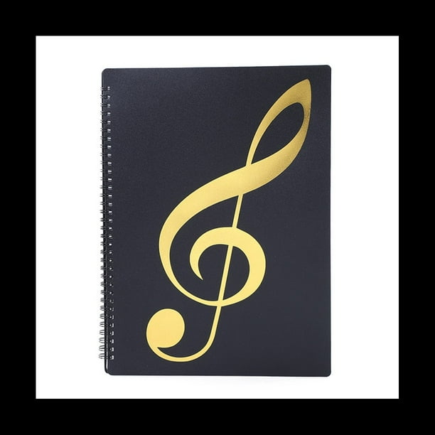Carpeta de Partituras, 60 PáGinas, Carpeta/Soporte para Partituras, Se Adapta Al TamañO de Carta A4, Carpeta de Coro Grabable y Desmontable (Negro)