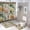 Floral 15, variant on Bathroom Mat Set, Striped Pattern Printed on Modern Shower Curtains for Bathroom Set, Great for Master Bath Beach House Modern Home, 72 x 72 inches