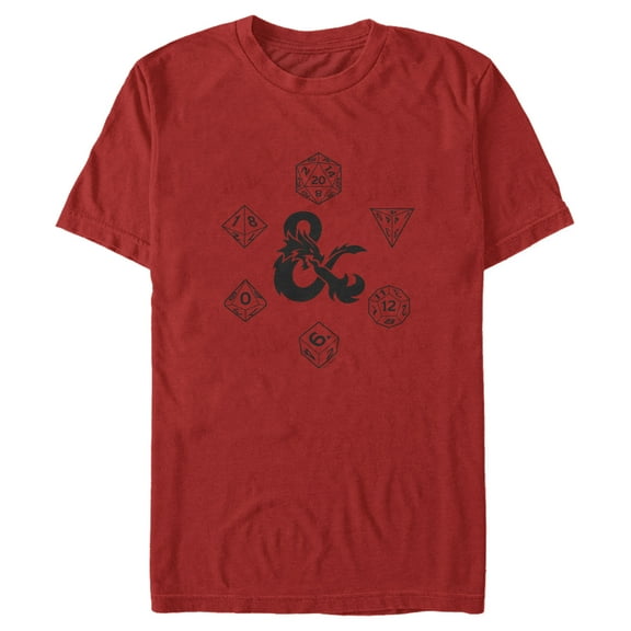 Men's Dungeons & Dragons Iconic Dice Graphic Tee Red 2X Large
