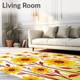 thumbnail image 2 of ODIKA 5'x7' Machine Washable Non-Slip Area Rug, Summer Field Blossoms Enchanting Sunshine Meadow Wonderland High Traffic Rug with Pad, Yellow, 511474, 2 of 8