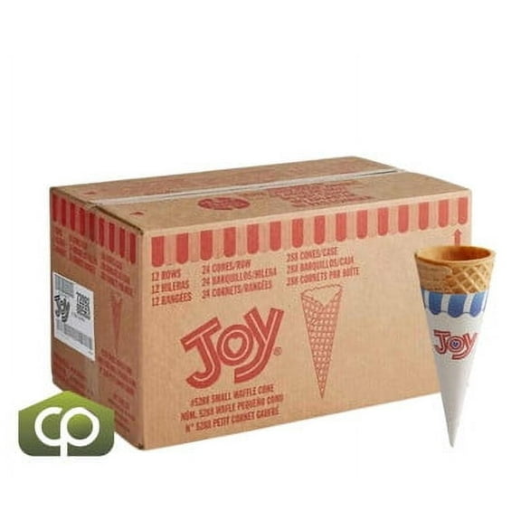 JOY #415 Jacketed Sugar Cone - 200/Box | Classic Cone Shape for Perfect Ice Cream Treats