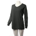 thumbnail image 5 of A2Y Women's Relaxed Fit Long Sleeve V-Neck Side Pocket Sweatshirt Charcoal M, 5 of 6