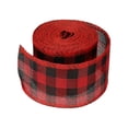 thumbnail image 3 of 2 Inch Wide 6.56 Yards Polyester Gingham Ribbon Wired Edge Ribbon, 1 Pack for Decoration Red and Black, 3 of 6