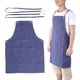 thumbnail image 1 of Delantal de cocina impermeable de lona gruesa azul para el hogar, delantal de trabajo para dibujar, pintar y peluquero., 1 of 11
