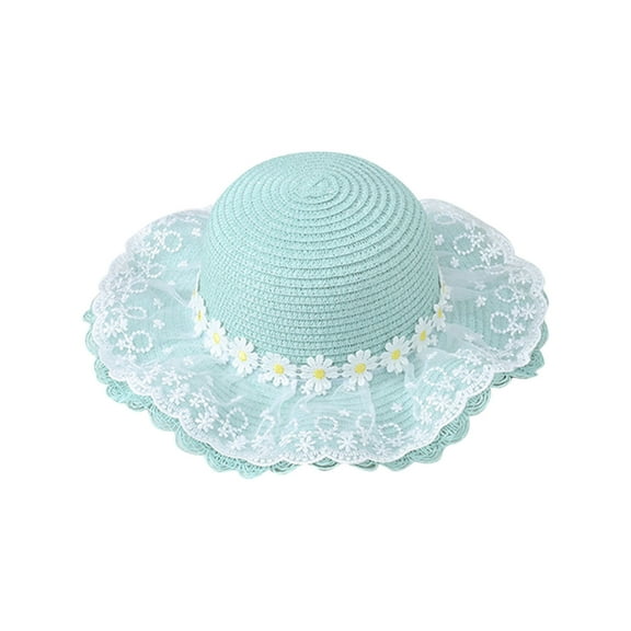 ZACPNCV Baby Sun Hat Kids with UPF 50 Sun Protection Wide Brim Adjustable Beach Hats for Boys Girls Light Blue 4-10 Years