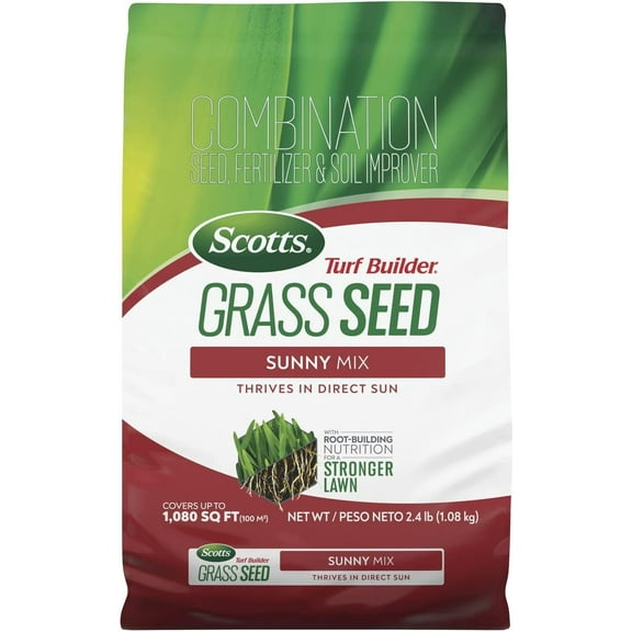 Scotts Turf Builder Sunny Mix Grass Seeds, 2.4 lb - Thrives in Direct Sun
