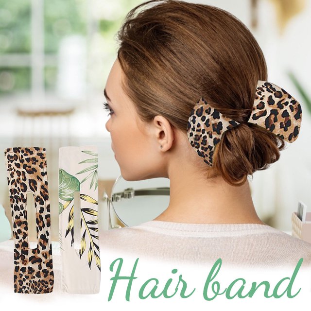 WREESH Lightweight French Retro Hair Band Korean Printed Donut Flower Headband 2PCS
