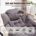 thumbnail image 3 of OMNIBERG Lazy Chair with Folding Ottoman Set of 2, Oversized Comfy Lounge Chair with Armrests and Side Pocket for Reading, Relaxing, and Napping, Perfect for Living Room, Bedroom or Office, Gray, 3 of 10