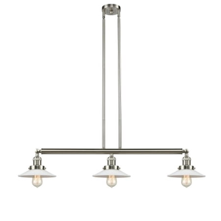 Innovations Lighting 213-SN-G1 Halophane 3 Light 41 Wide Linear Chandelier - Brushed