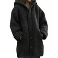 thumbnail image 2 of Women's Loose Casual Plus Size Knitted Hooded Winter Cardigan Coats, 2 of 2