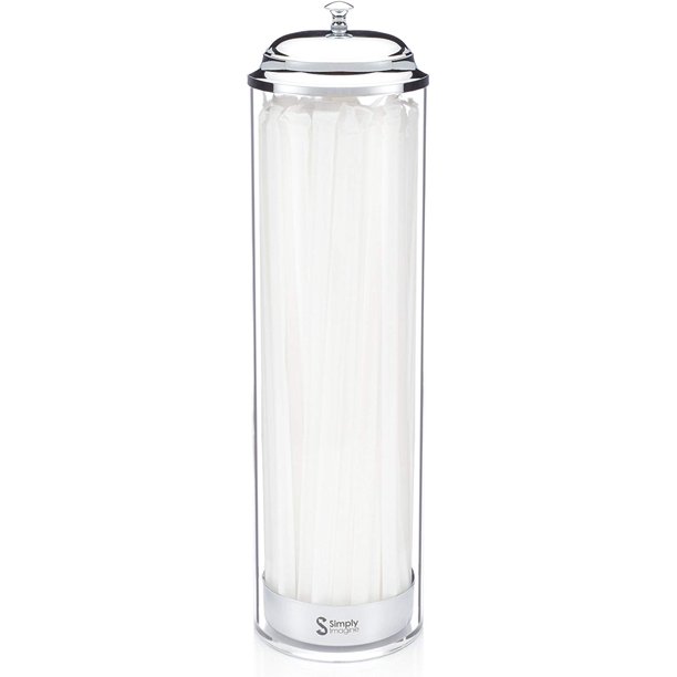 Acrylic Straw Dispenser 13 Inch Tall Drinking Straw Holder for