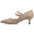 thumbnail image 3 of Journee Womens Carnation Kitten Heel Mary Jane Pointed Toe Buckle Detail Comfort Pumps, Widths Available, 3 of 10
