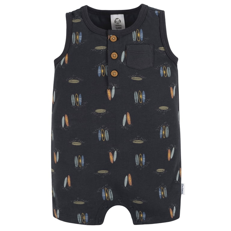 Gerber Baby Boy Rompers, 2-Pack Surfing Design photo 6