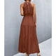 thumbnail image 4 of Vestido largo con estampado, vestido largo con cuello halter, vestido largo con cuello halter, vestido largo de verano, rendimiento comprobado, 4 of 6